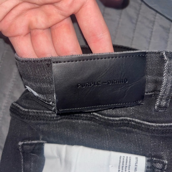 Purple jeans Slim fit, Black, Size 28, and new condition. - Picture 3 of 4